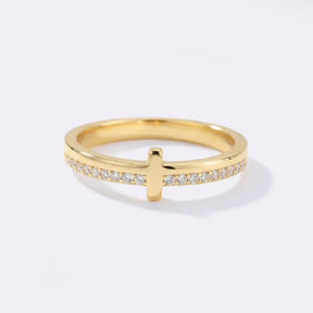 Anel Cruz Dourada Benção e Proteção