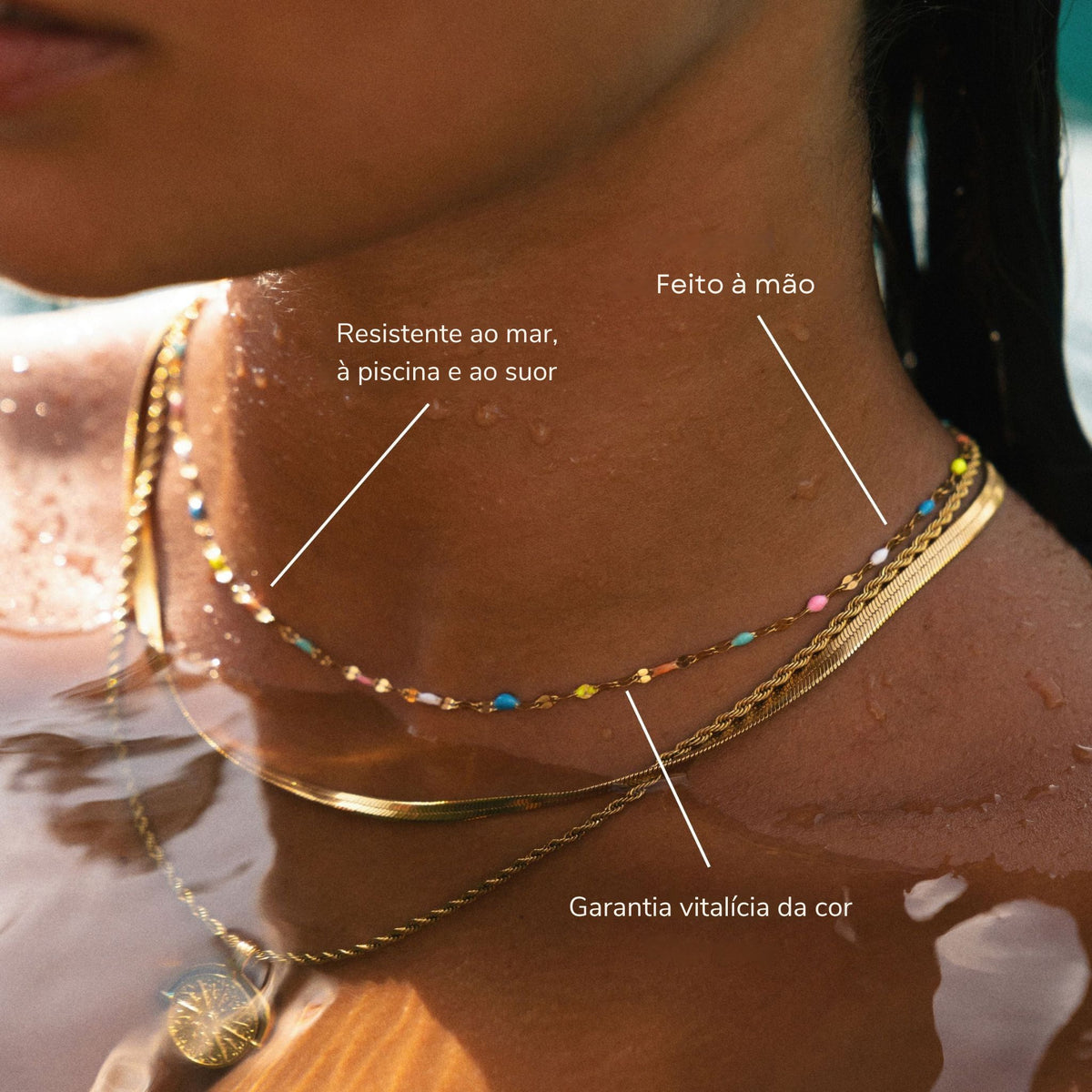 Colar Rainbow Banhado Ouro 18K