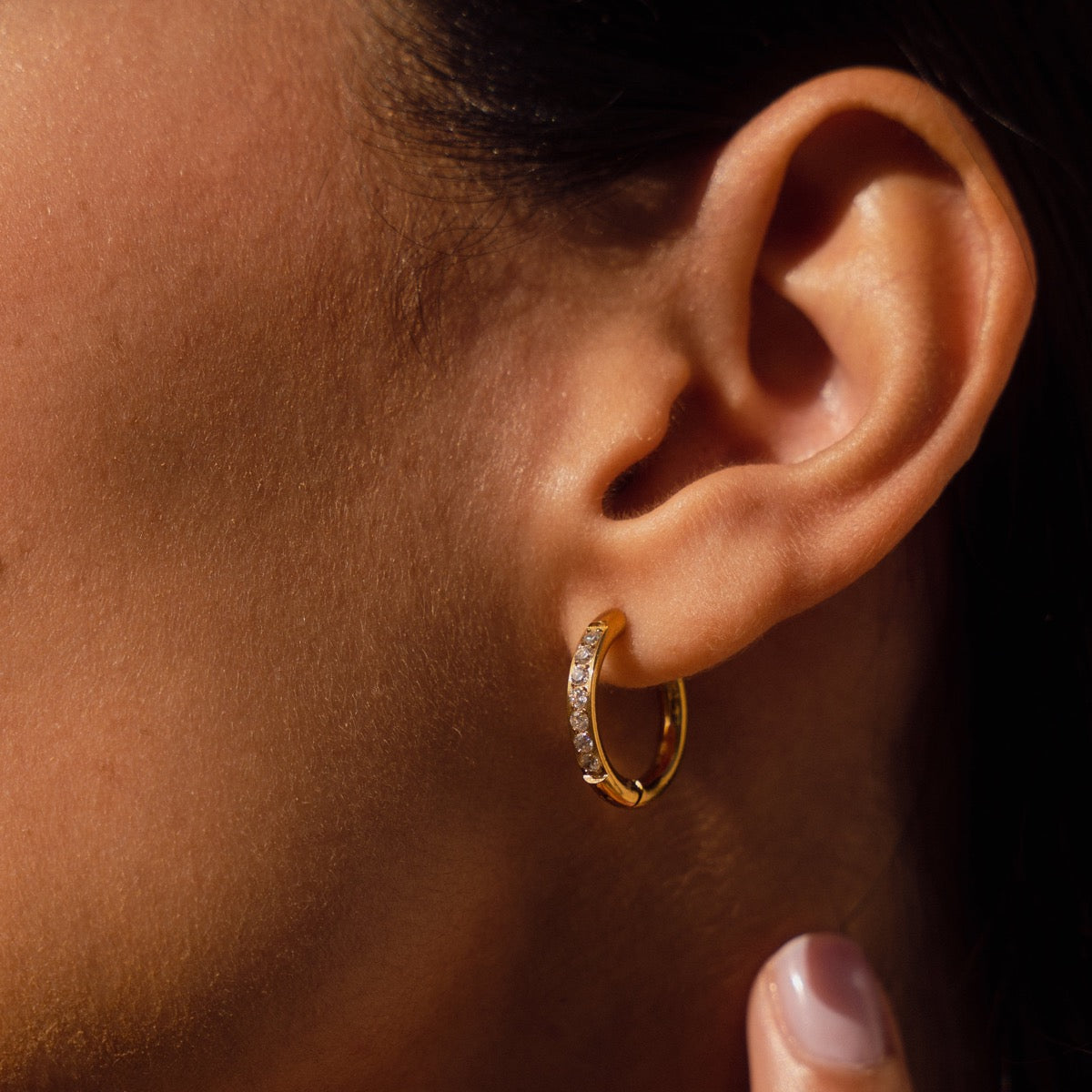 Brincos Arielle Com Brilhantes Banhado Ouro 18K
