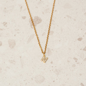 Colar Saffy Inicial Cravejado Banhado Ouro 18K