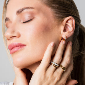 Brincos Arielle Com Brilhantes Banhado Ouro 18K