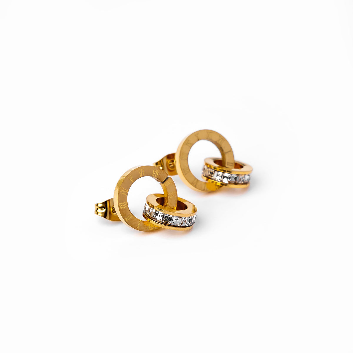 Brinco Elos Romanos Banhado Ouro 18K