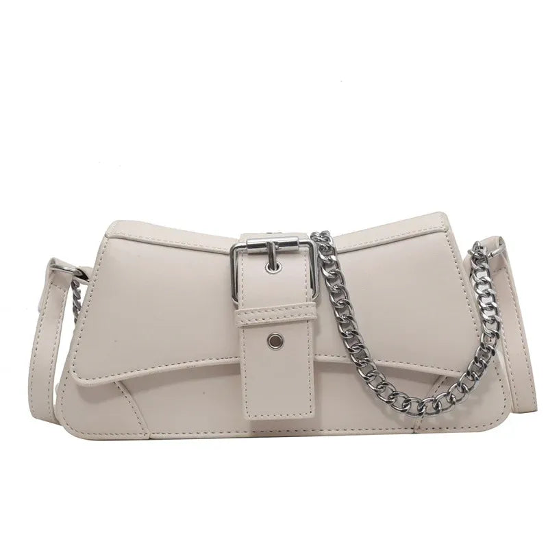 Bolsa Feminina em Couro Branca Betina