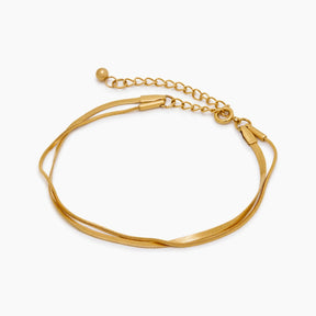 Pulseira Dual Snake Banhado Ouro 18K