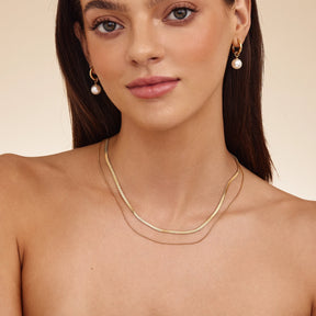 Colar Dual Snake Banhado Ouro 18K