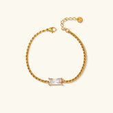Pulseira Feminina Dourada Trançada com Cristal
