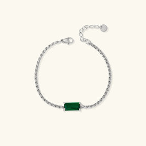Pulseira Feminina Prata Trançada com Cristal