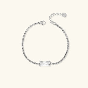 Pulseira Feminina Prata Trançada com Cristal