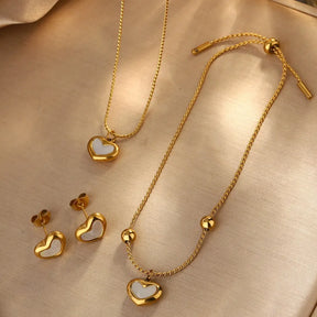 Conjunto Feminino Dourado Amor