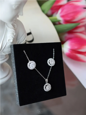 Conjunto de Joias Brilhante + Caixa Rosas Eternas