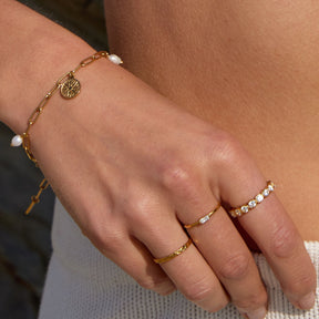 Anel Esferas Diamond Banhado Ouro 18K (Verificar os tamanhos)