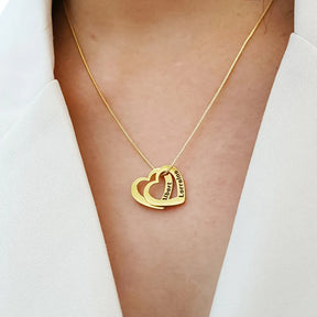 Colar Coração de Mãe Personalizável Banhado a Ouro 18k