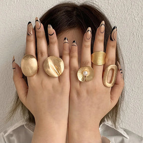 Anel Feminino Concha Dourada