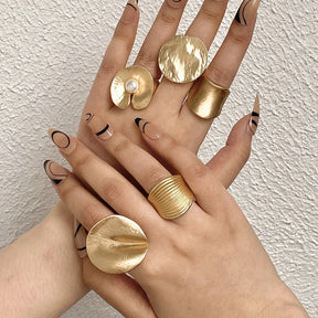 Anel Feminino Concha Dourada