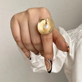 Anel Feminino Concha Dourada