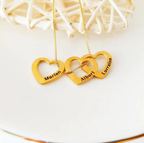 Colar Coração de Mãe Personalizável Banhado a Ouro 18k