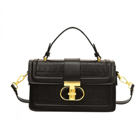 Bolsa Feminina Pequena Preta Flosé De Couro Legítimo