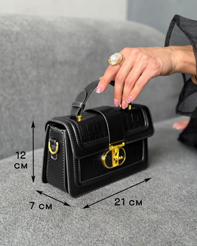 Bolsa Feminina Pequena Preta Flosé De Couro Legítimo