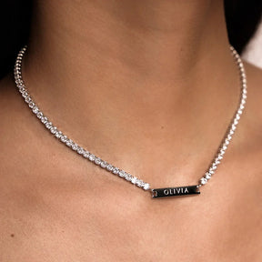 Colar Cravejado de Zircônia Personalizável