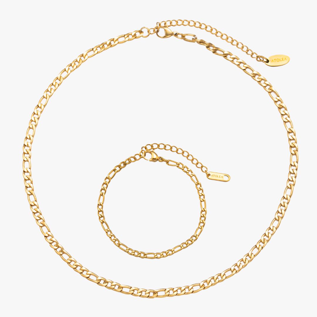 Conjunto Figaro Banhado Ouro 18K