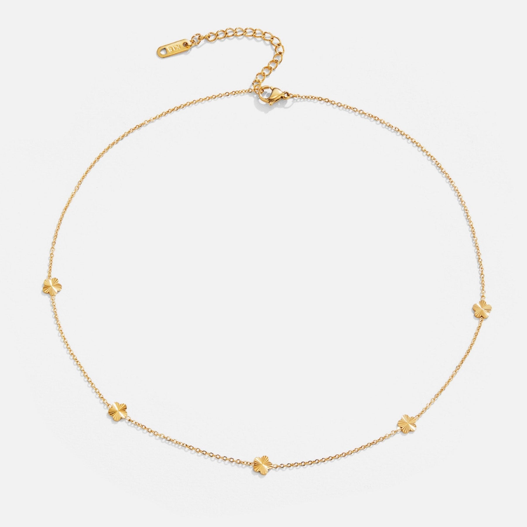 Colar Feminino Dourado Mini Trevos