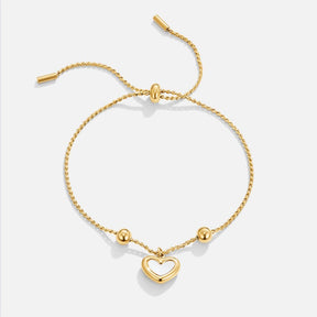 Pulseira Feminina Dourada Coração Amor Para Sempre