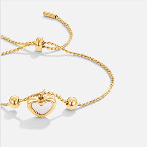 Pulseira Feminina Dourada Coração Amor Para Sempre