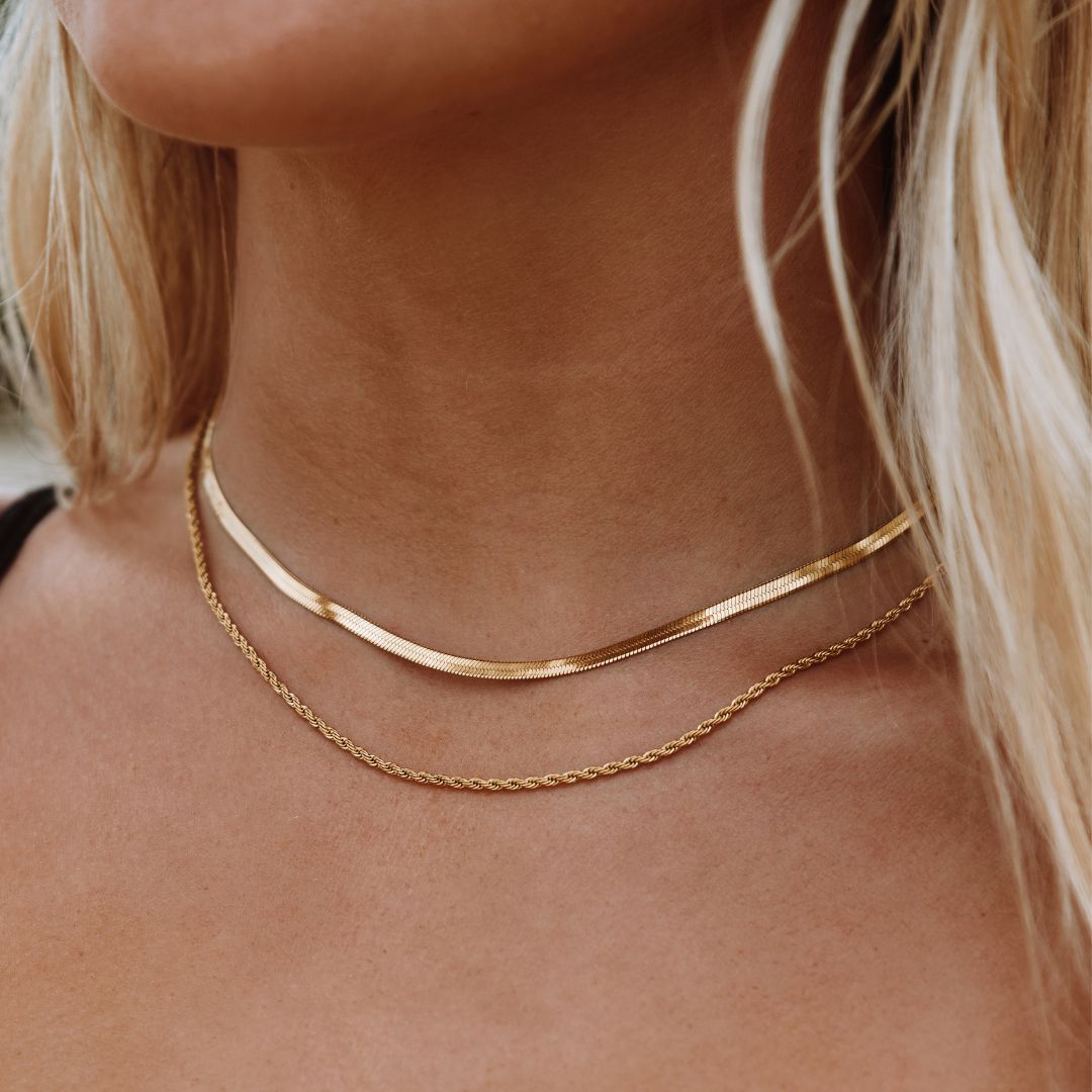 Colar Duplo Layered Banhado Ouro 18K