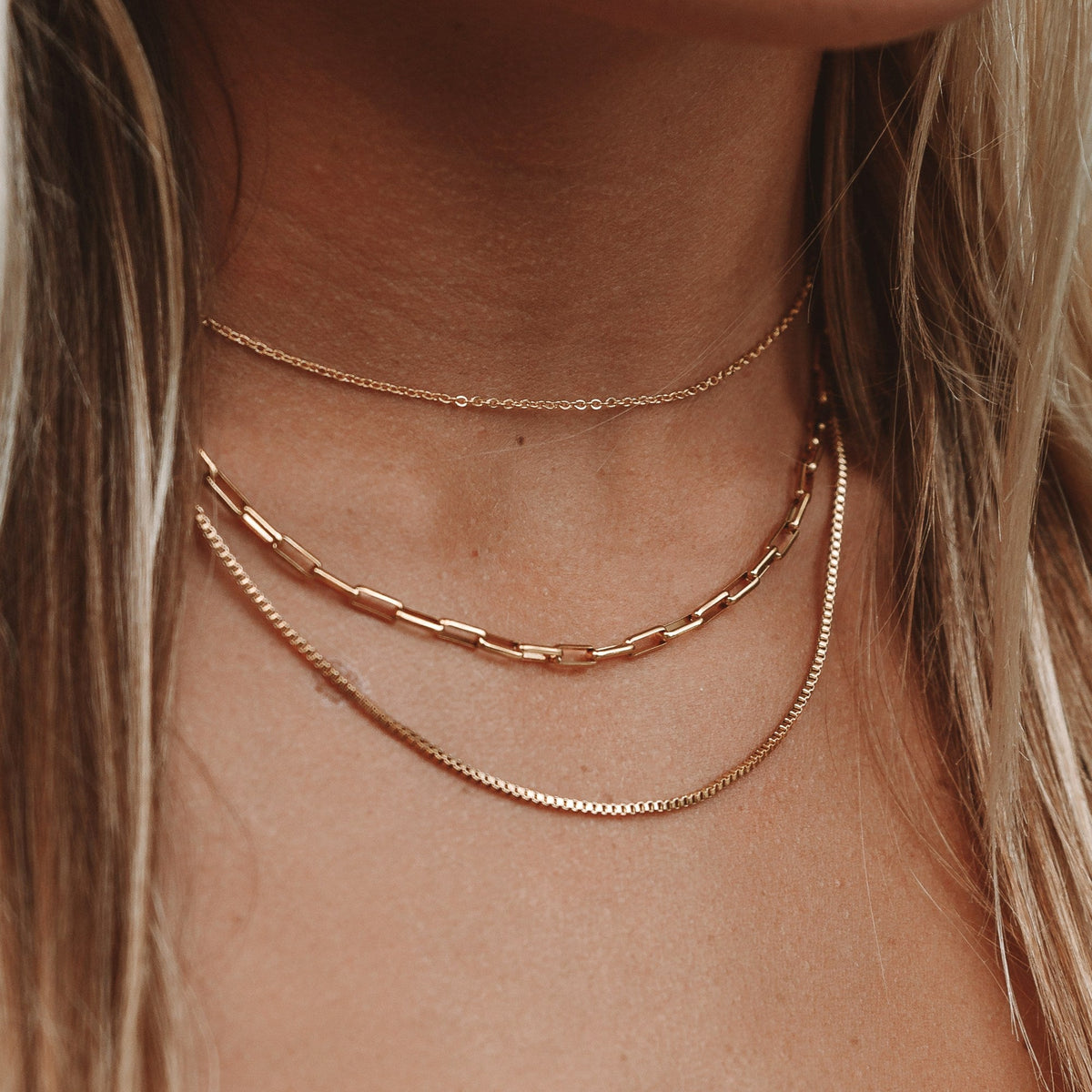 Colar Soana 3 Camadas Banhado Ouro 18K