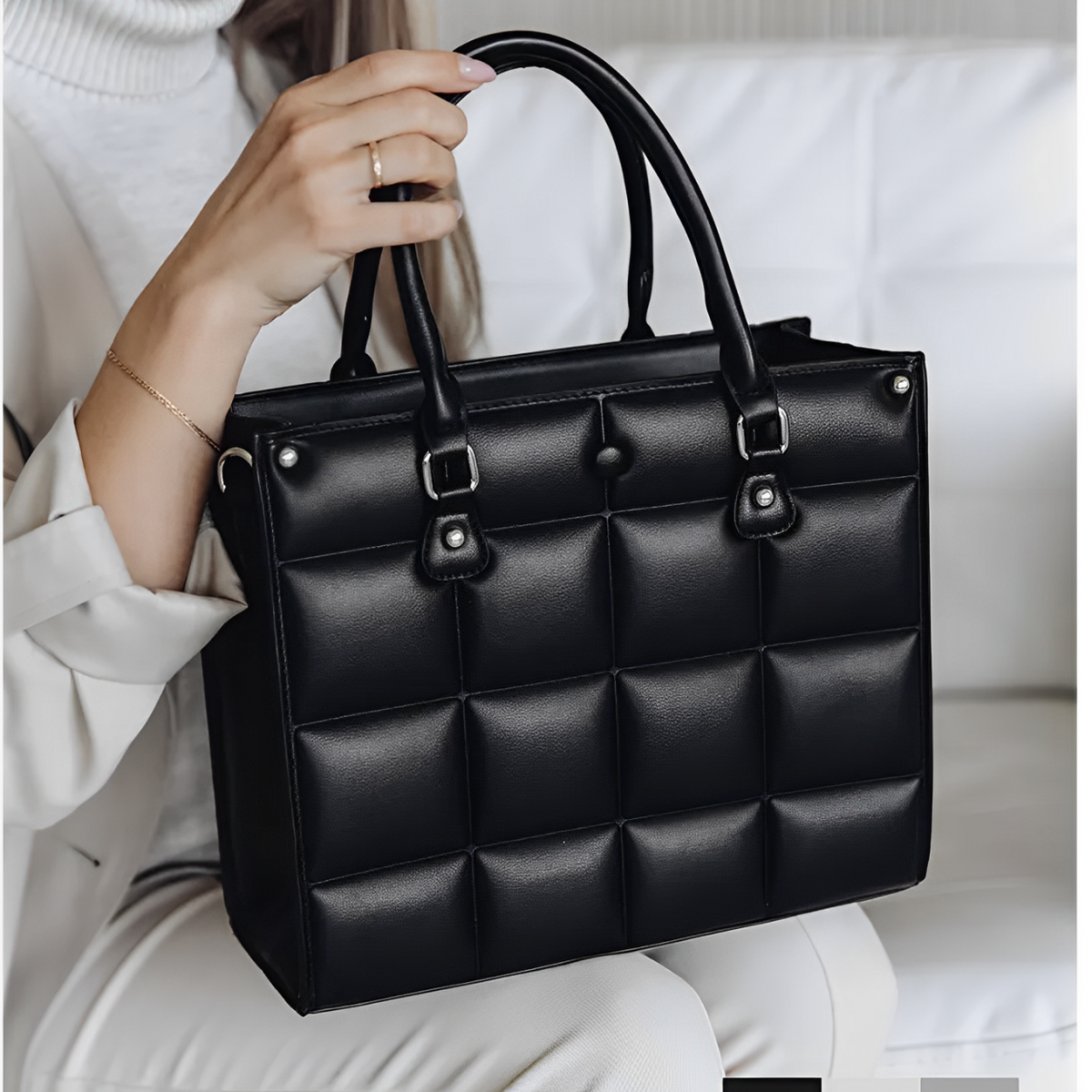 Bolsa Feminina De Couro Legítimo Preta Class