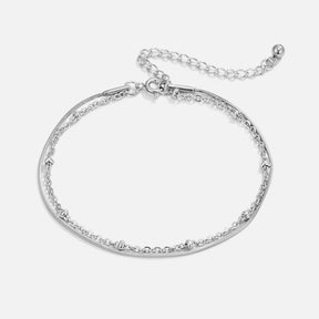 Pulseira Feminina Prata em camadas