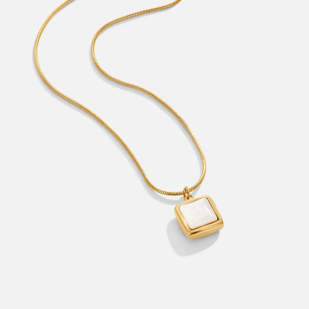 Colar Feminino Dourado Crystal Branco