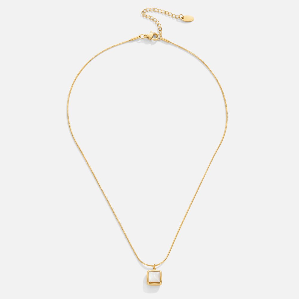 Colar Feminino Dourado Crystal Branco