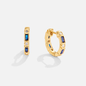 Brincos Feminino Dourado Cristal Adeline Azul