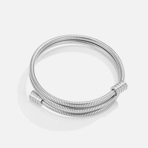 Bracelete Feminino Prata Torcido