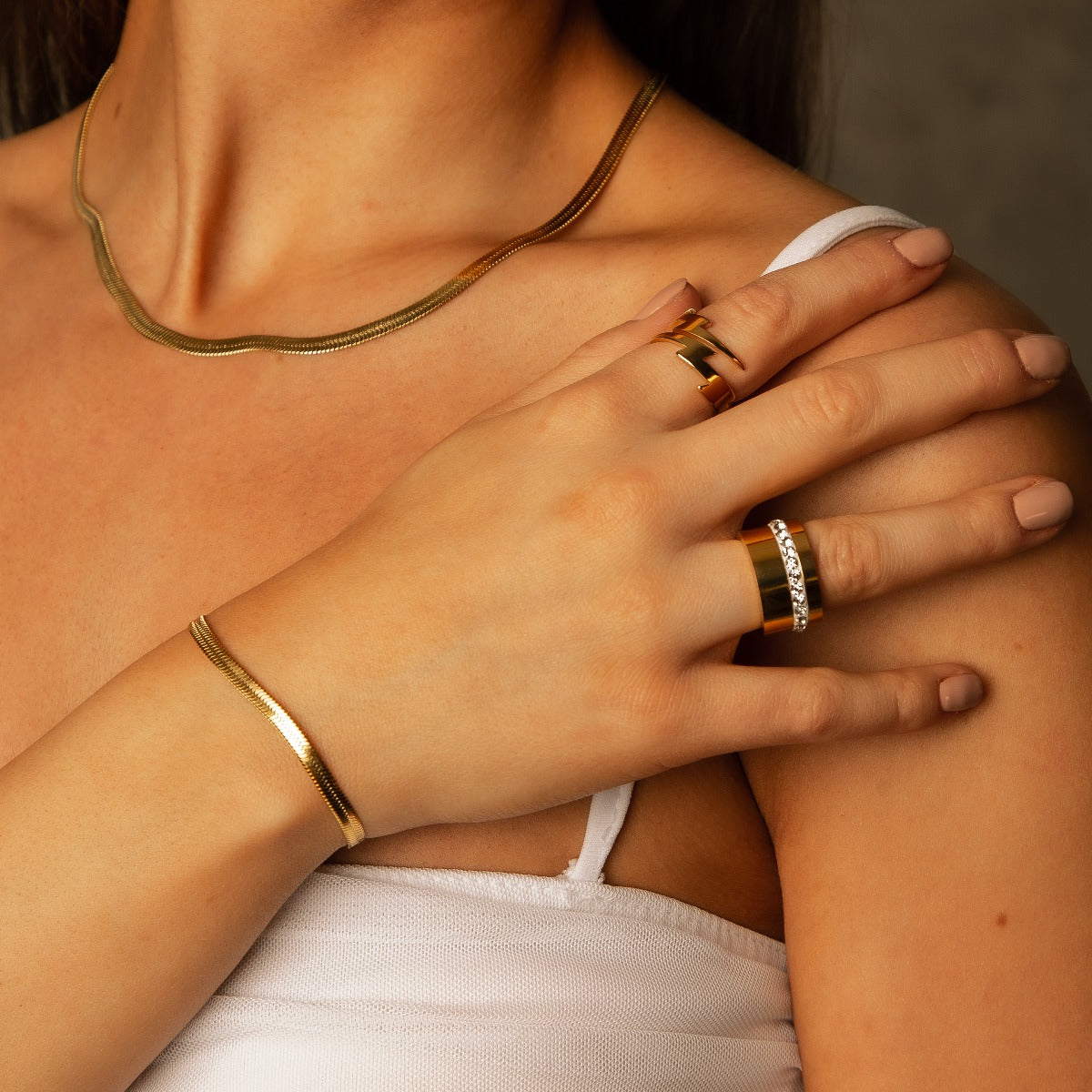 Anel Liguria Banhado Ouro 18K