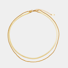 Colar Duplo Layered Banhado Ouro 18K