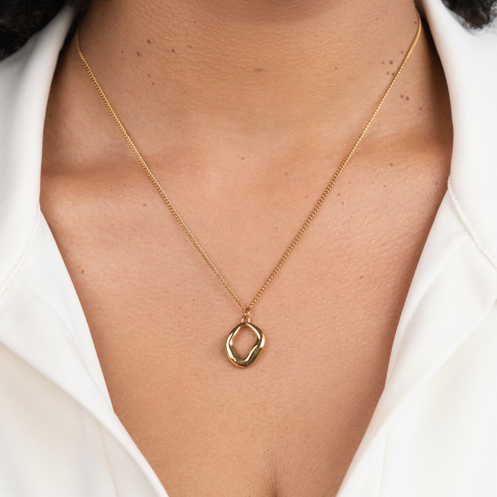 Colar Feminino Dourado Geométrico